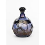 ‡Samuel J Herman (1936-2020) a glass bottle vase dated 1969, ovoid with knopped neck, surface