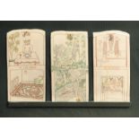 ‡Alison Britton OBE, (born 1948) In The Home, In the Jungle, In the Museum, three ceramic plaques in