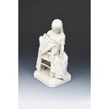 'The Reading Girl' a J & T Bevington Parian Ware figure, after Pietro Magni, modelled as a young