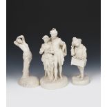 'Faust & Margret' a Worcester Parian Ware sculpture of a young couple by William Boynton Kirk,