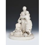 'Naomi and Her Daughters in Law' a Minton Parian Ware figure, shape no.183, cast title to base,