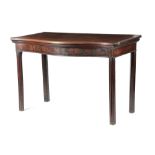 A GEORGE III MAHOGANY SERVING TABLE C.1770-80 the serpentine top with a moulded edge, above a