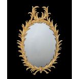 AN EARLY GEORGE III GILTWOOD WALL MIRROR AFTER A DESIGN BY WILLIAM AND JOHN LINNELL, C.1765-1770 the