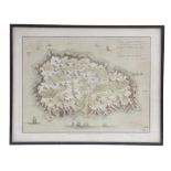 A MAP OF SAINT HELENA BY LIEUTENANT R. P. READ a hand-coloured engraving, 'This Geographical Plan of