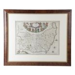 THREE MAPS OF EAST ANGLIA comprising: a hand-coloured engraved map of Norfolk 'Nortfolcia' by