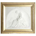 'EMILY AND THE WHITE DOE' A PLASTER RELIEF BY FELIX MARTIN MILLER (FRENCH 1819-1908) depicting a