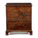 A GEORGE III MAHOGANY COMMODE CHEST C.1780 AND LATER CONVERTED the moulded edge top now fixed, above