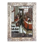 A NAIVE REVERSE GLASS PICTURE OF A KING LATE 17TH CENTURY possibly of William III, depicted standing