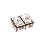 An English enamel double snuff box c.1770-80, the rectangular form painted with flower sprays and