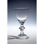 An unusual baluster goblet c.1700, possibly Continental, the generous bowl with a solid base