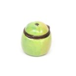 A small South Staffordshire enamel bonbonnière c.1770, modelled as an apple, decorated in a green