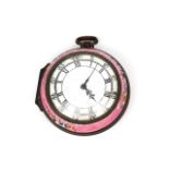 A Bilston enamel box in the form of a faux montre c.1780, the toy pocket watch painted with a