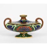 A Foley Wileman Later Shelley Intarsio pottery urn shaped vase designed by Frederick Rhead, model