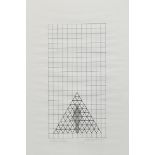 ‡Glenys Barton (born 1944) Untitled (figure in a Pyramidal Group), black and silver ink on