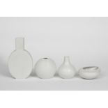 A Rosenthal Studio Line porcelain vase, ovoid with tapering cylindrical neck, cast in low relief