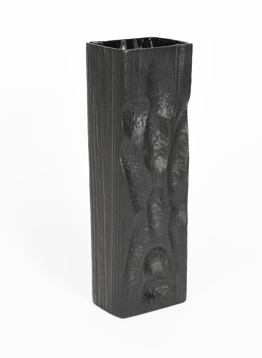 A Rosenthal Studio Line vase designed by Martin Freyer, tall rectangular black body, cast in - Image 2 of 2