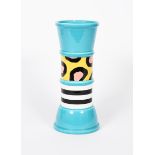 A Memphis Milano Carrot vase designed by Natalie Du Pasquier, made by Flavia, cylindrical knopped