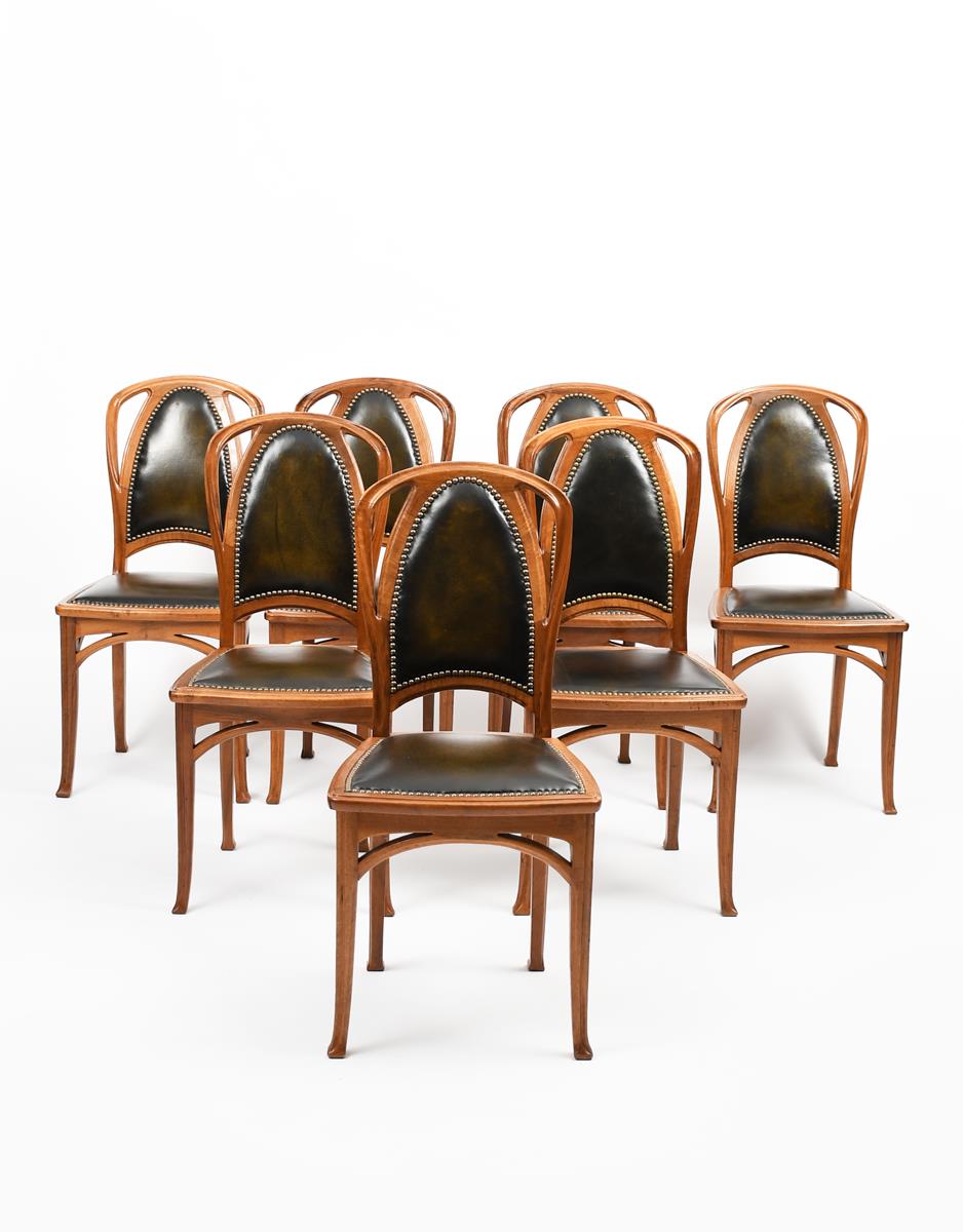 A fine Art Nouveau tulipwood dining room suite designed by Camille Gauthier, previously also - Image 2 of 5