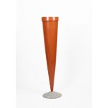 A Paire de Vases Popopo planter designed by Philippe Starck, tall flaring terracotta plastic on