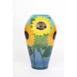 'Sunflower' a large Dennis China Works vase designed by Sally Tuffin, dated 2004, shouldered form,