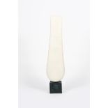 ‡Peter Hayes (born 1946) Tall white figure a raku pottery figure, white with pale blue highlights,