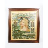 Charles Repelin Art Nouveau Maiden, 1897 oil on canvas, framed signed Ch Repelin and dated lower