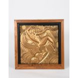 Maurice Picaud (Pico), (1900-1977) Serpentine Dancer gilded wood, framed applied plaque M PIco to