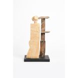 ‡John Maltby (1936-2020) Figure and a Tree, 2006 stoneware sculpture, on ebonised wood base signed