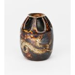 A Martin Brothers stoneware Dragon gourd vase by Edwin and Walter Martin, shouldered form, the