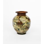 A Martin Brothers stoneware Aquatic vase by Edwin and Walter Martin, dated 1891, ovoid with