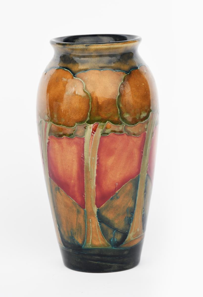 'Eventide' a Moorcroft Pottery vase designed by William Moorcroft, slender, shouldered form, painted