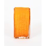 A Whitefriars Tangerine glass Bamboo vase designed by Geoffrey Baxter, textured finish, unsigned,