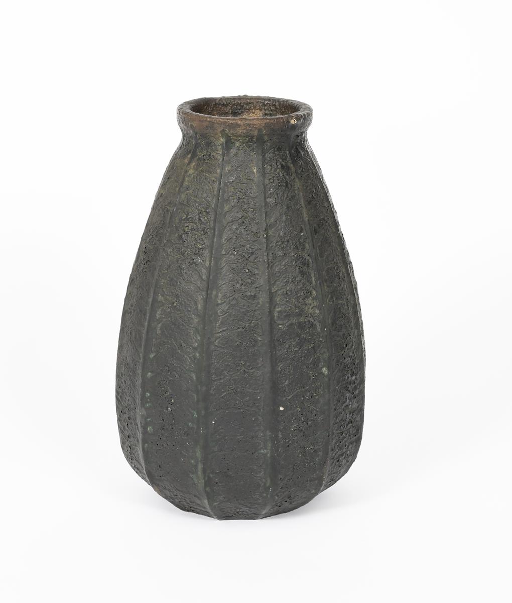 A Martin Brothers stoneware gourd vase by Edwin and Walter Martin , dated 1912, shouldered form with