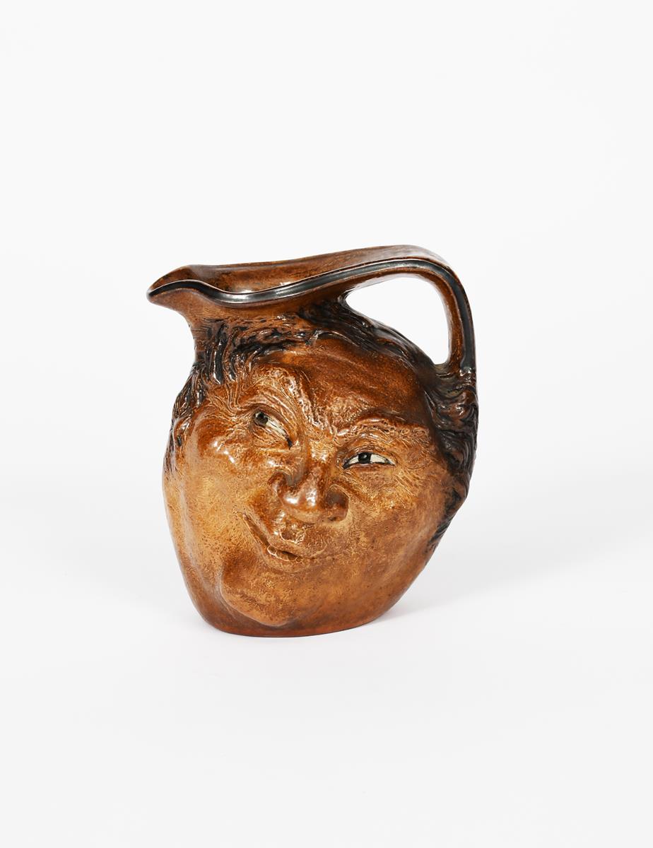 A Martin Brothers stoneware face jug by Robert Wallace Martin, dated 1912, modelled with a smiling - Image 2 of 2