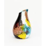 An Italian glass vase in the manner of Dino Martens, pear shaped with irregular top rim, multi-