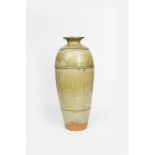 Richard Batterham (1936-2021) a large stoneware two piece bottle vase, shouldered, tapering