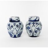 'Midnight Blue' a pair of modern Moorcroft Pottery ginger jar and covers, painted in shades of