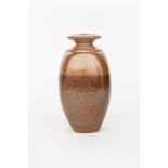 Richard Batterham (1936-2021) a salt-glazed stoneware small beaten bottle, swollen square section