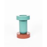 A Mirto vase designed by Ettore Sottsass, made by Marutomi, 1997, blue and red lacquered plastic,