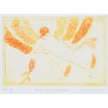 Eric James Mellon (1925-2014) Flying Angel, aquatint on paper, artist proof, mounted, and 'Golden