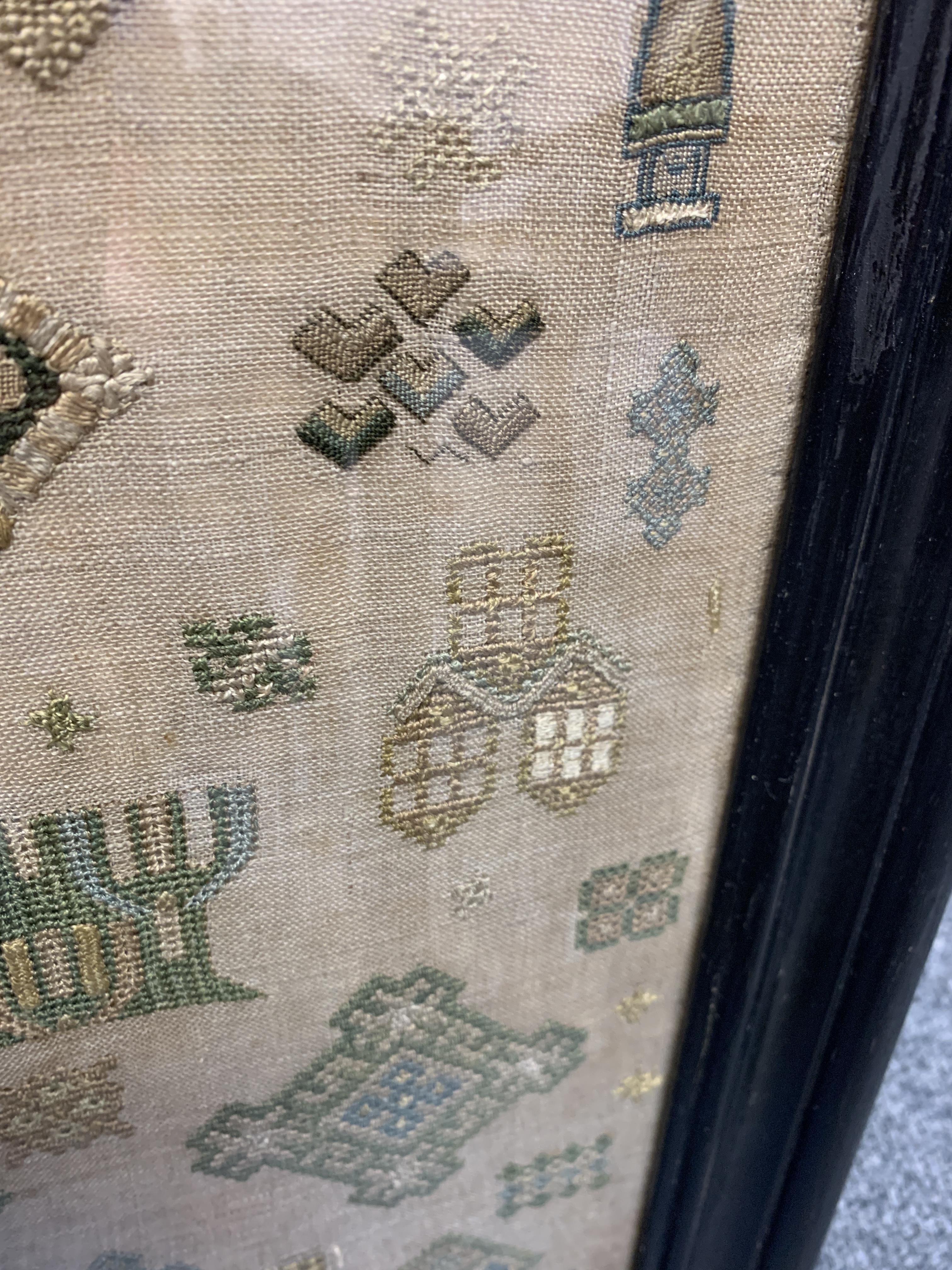 A RARE NEEDLEWORK SPOT SAMPLER BY GRACE THRUSTON, MID-17TH CENTURY worked with polychrome silks on - Image 9 of 15