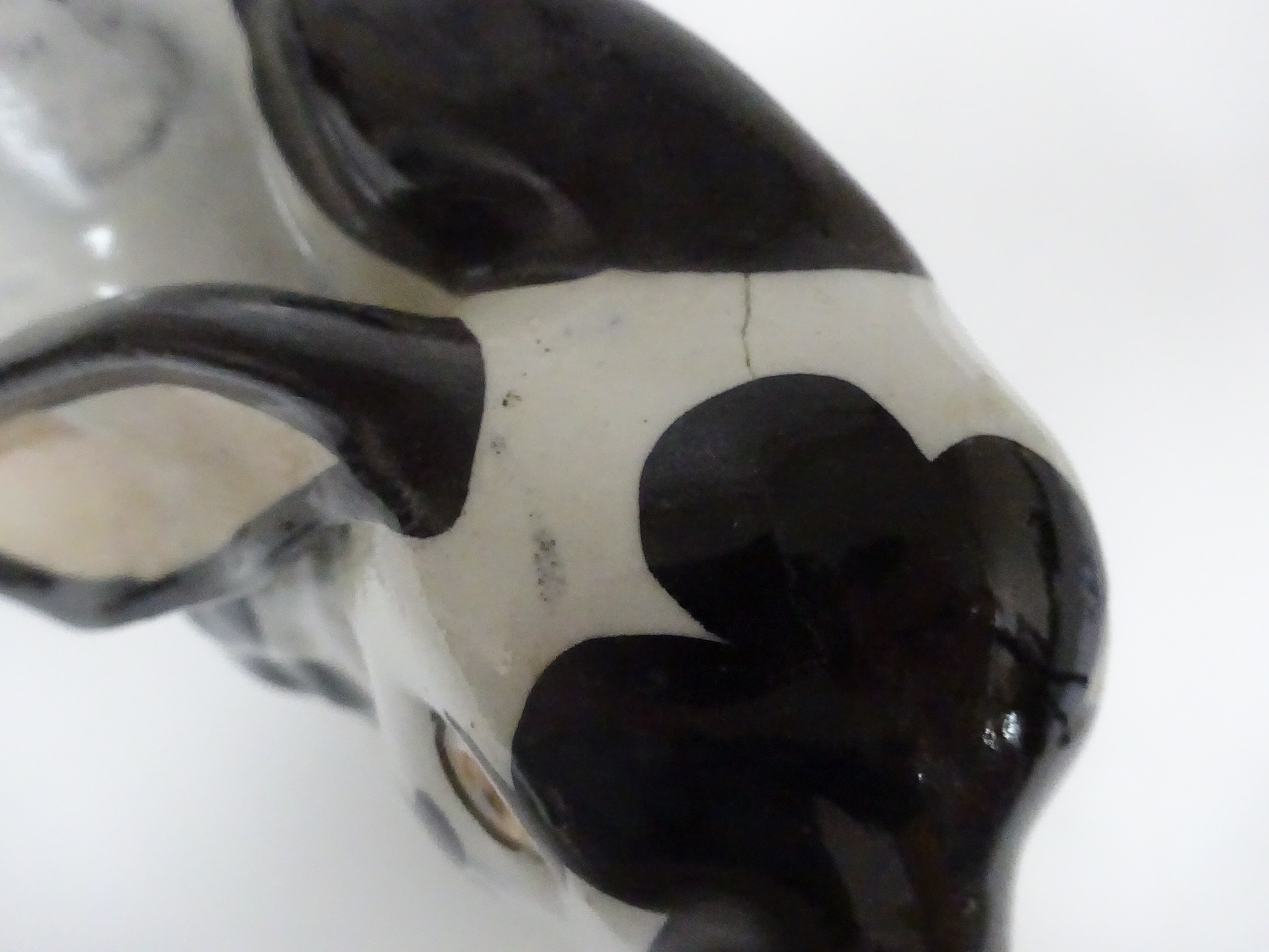 A PAIR OF STAFFORDSHIRE POTTERY MODELS OF RABBITS C.1860 each with black spotted markings and - Image 6 of 18