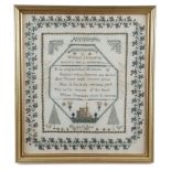 A WILLIAM IV NEEDLEWORK SAMPLER BY ELIZABETH JONES, PROBABLY WELSH worked with coloured wools on a