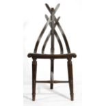 A RARE IRISH PRIMITIVE BENTWOOD BOAT BUILDER'S CHAIR 19TH CENTURY the surface with a grained finish,