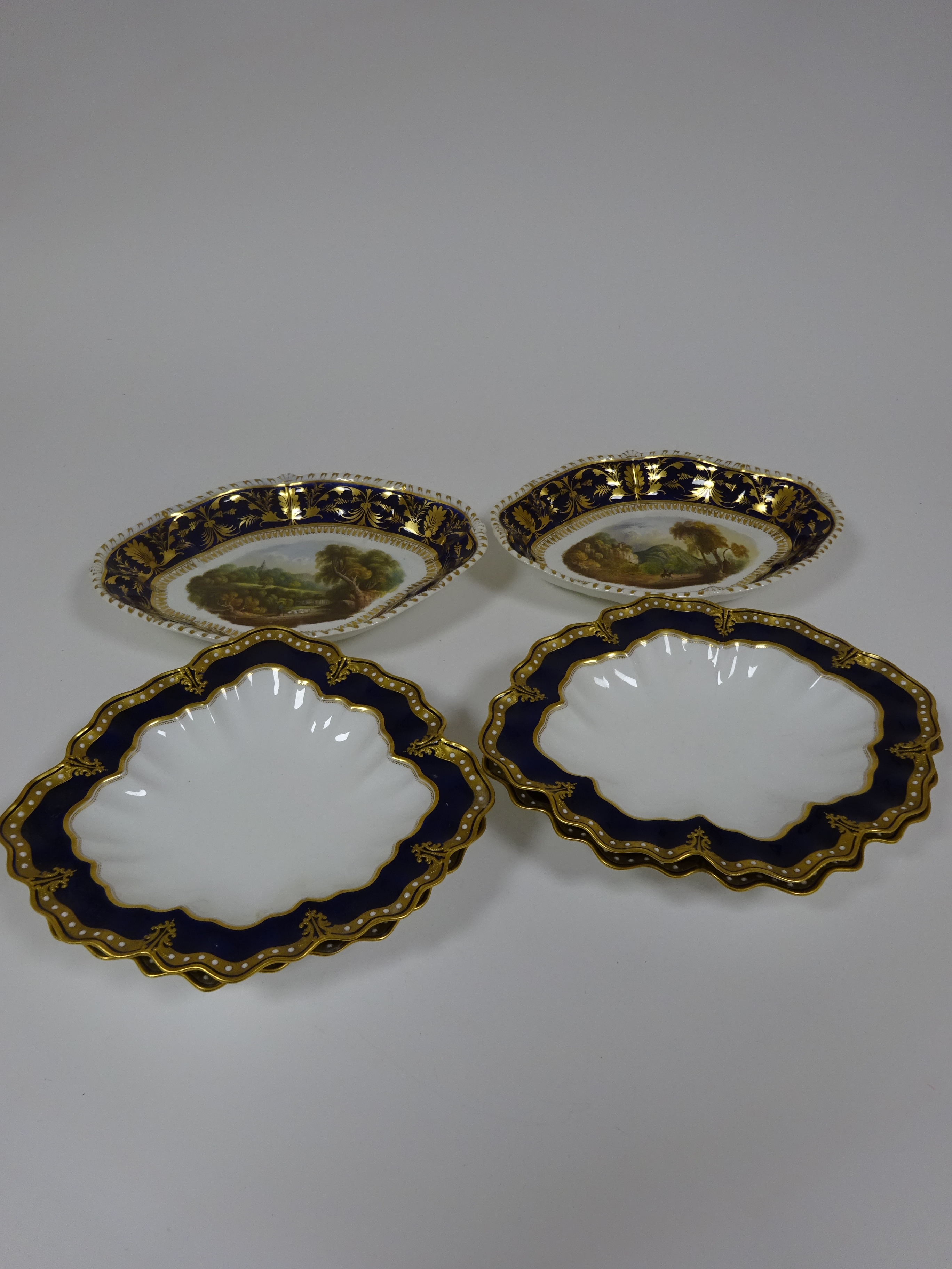 A PAIR OF BLOOR DERBY DISHES EARLY 19TH CENTURY each painted with a topgraphical view, one of - Image 2 of 15