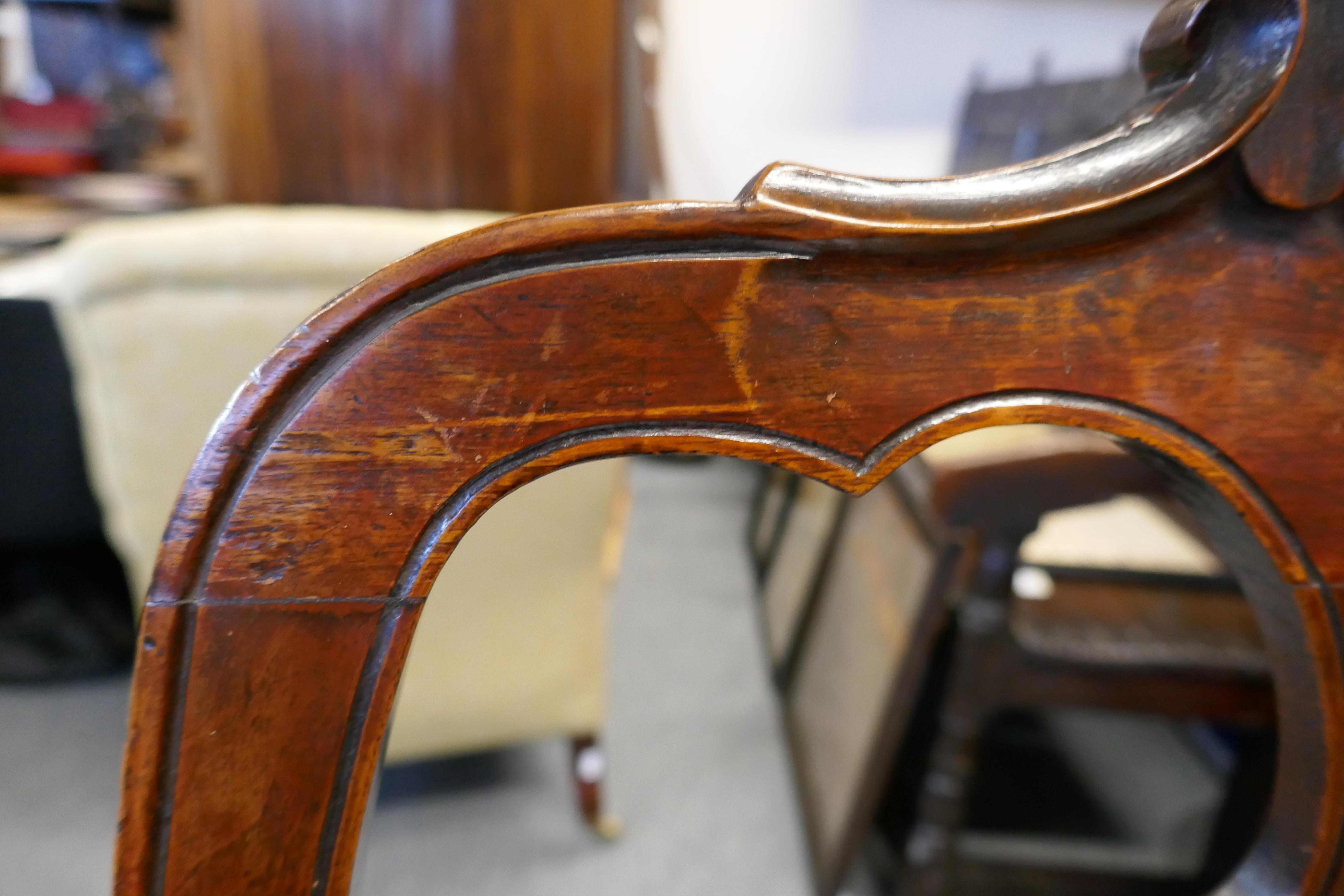 AN ITALIAN WALNUT OPEN ARMCHAIR 18TH CENTURY in Rococo style, with a pierced splat and a floral - Image 9 of 10