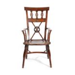 A THAMES VALLEY YEW AND ELM HIGHBACK WINDSOR ARMCHAIR ATTRIBUTED TO BUCKINGHAMSHIRE, C.1790-1840 the