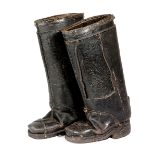A GOOD PAIR OF LEATHER POSTILLION BOOTS 18TH CENTURY 48.3cm high (2) Provenance The Peter Hornsby