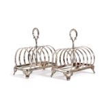 A PAIR OF LATE-VICTORIAN SILVER SEVEN-BAR TOAST RACKS BY HENRY WILKINSON AND CO. SHEFFIELD 1893