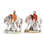 TWO LARGE STAFFORDSHIRE POTTERY FIGURES OF GIUSEPPE GARIBALDI C.1860 each modelled with the